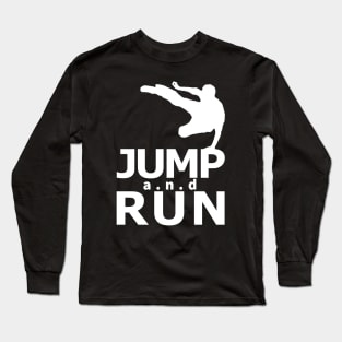 Jump and Run Pure White Long Sleeve T-Shirt